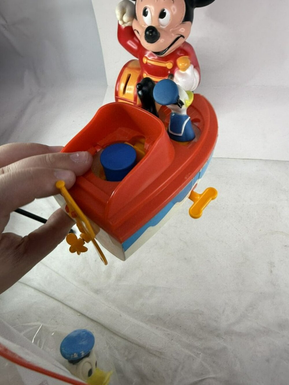 LOT Vintage Mickey Mouse Rubber Bank W/ STOPPER Calculator Figures Donald Goofy - Picture 12 of 13